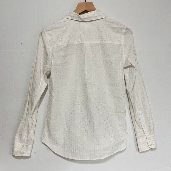 GAP White Fitted Boyfriend Shirt   Size XS   NWT - Picture 2 of 5